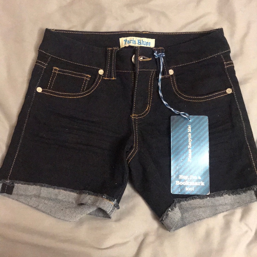 Dark washed jean shorts